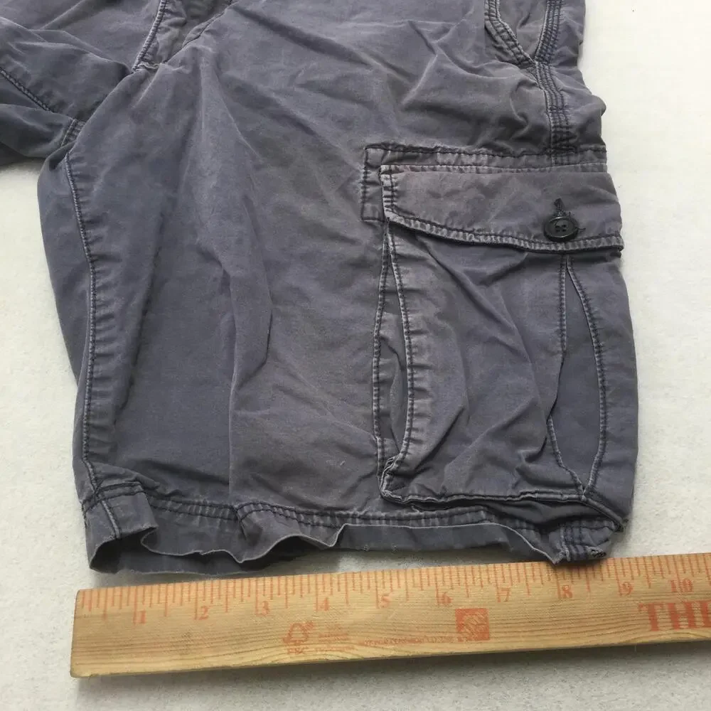 Banana Republic Cargo Shorts Mens 34 Gray Cotton Canvas 11 Inseam Casual Pockets